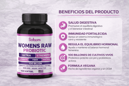 Womens Raw Probiotic 100B - Elimina Infecciones, Malos Olores y Regula tu Flora Íntima
