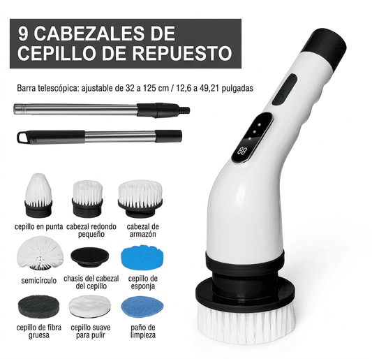 Cepillo Eléctrico Limpiador UltraScrub™ 9 en 1 - Inalámbrico y Extensible